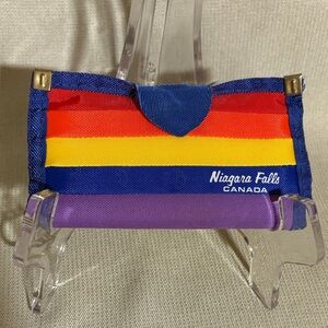 Vintage 1980’s Niagara Falls Rainbow Souvenir Wallet W/ Comb